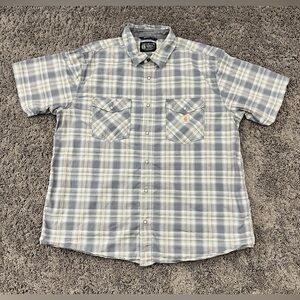 Carhartt Shirt Men's 2XL Rugged Flex Relaxed Fit Button Short Sleeve Plaid